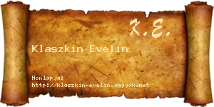 Klaszkin Evelin névjegykártya